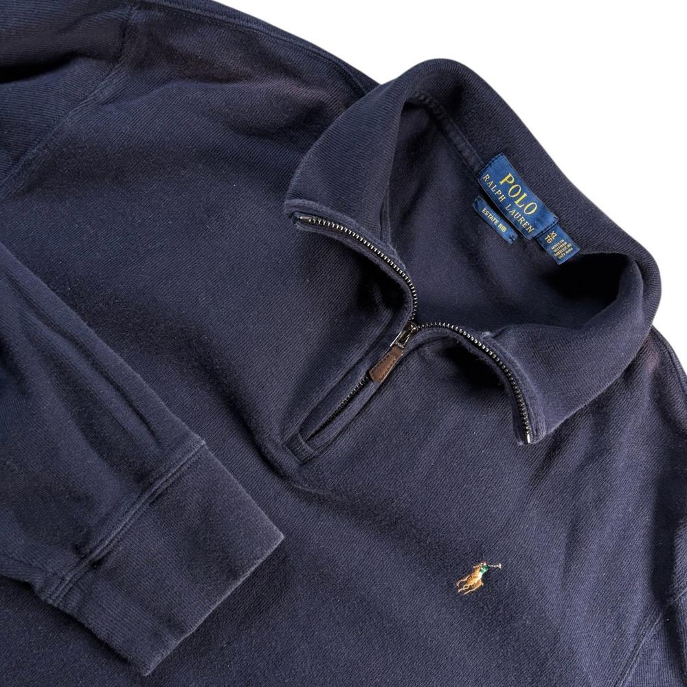 Polo Ralph Lauren Mens XL Navy 1/4 Zip Sweater Preppy‎ Old money *read